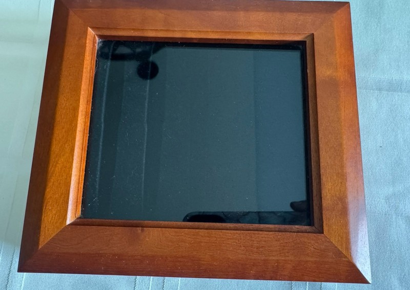 Wood Glass Shadow Box Display Case Miniature for Table With Insect Brooches 7x6 gallery