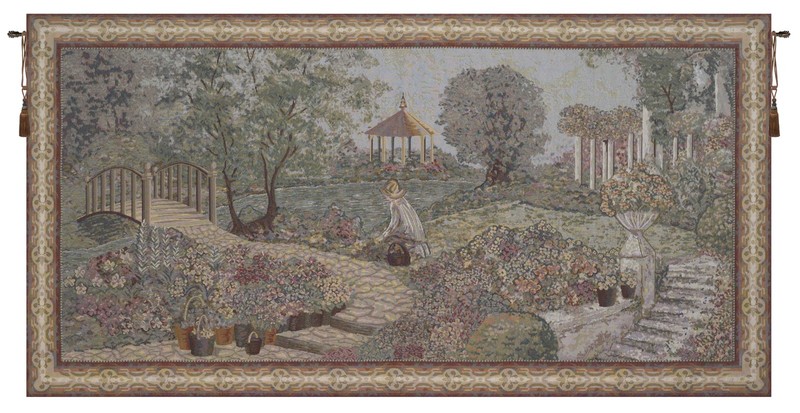 Busy Gardener of Eden Jacquard Woven Wall Tapestry Garden Home Decor Art