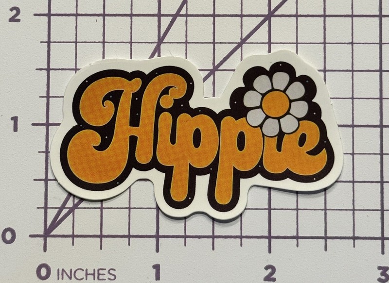 HIPPIE Sunflower GLOSS Finish- Vinyl Decal Sticker Bomb Peace Love Trippy Travel