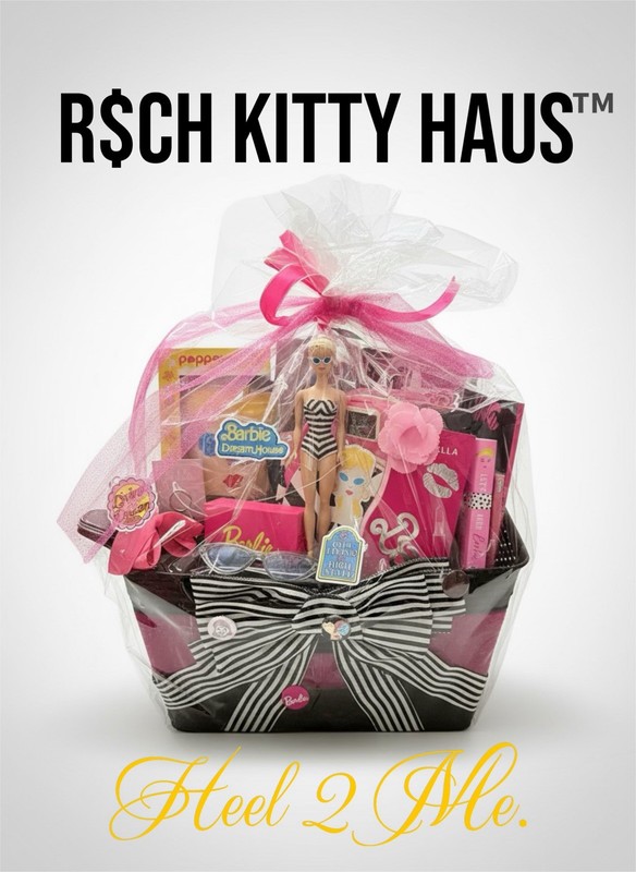 BARBIE GIFT BASKET BY RICH KITTY HAUS SHOES HEELS JEWELRY ACCESSORIES WOMEN