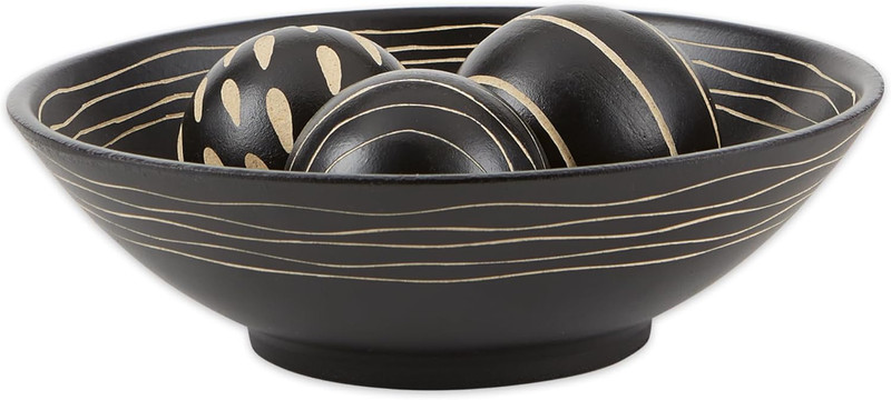 Wood Gifts & Decor Artisan Deco Bowl and Ball Centerpiece