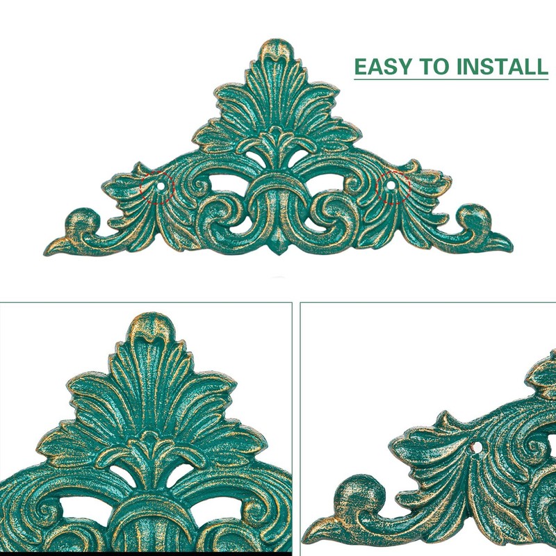 Victorian Style Cast Iron Wall Plaque, Antique Green Fleur De Lis Design Meta... gallery