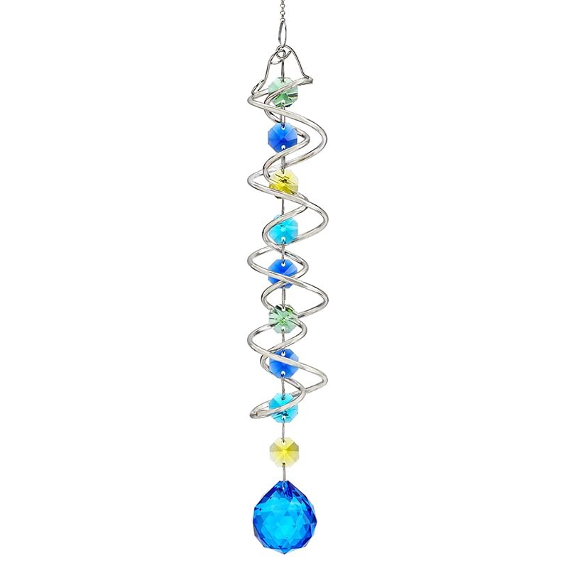 H&D HYALINE & DORA 20.5inch Gazing Ball Silver With Blue Drop Prism