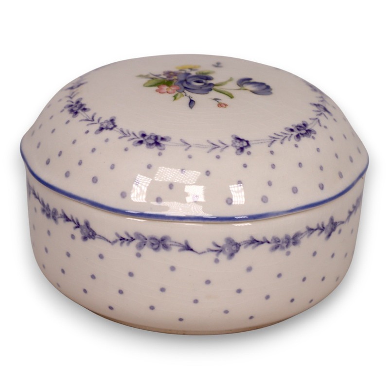 Nikko Blue Peony Trinket Bowl Bon Bon Candy Dish Jewelry Vanity Japan 1980’s