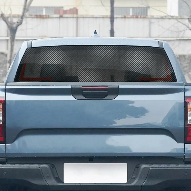 Truck Rear Window Decal Wrap Perforated Vinyl Sticker 55x16.5 Black Universal gallery