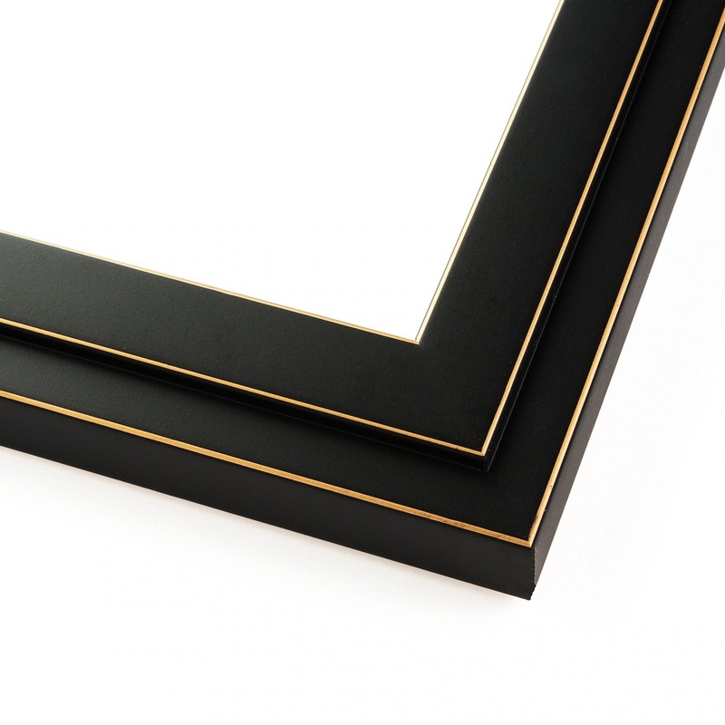36×24 Frame Black Real Wood Picture Frame Width 1.25 inches | Interior Frame Dep
