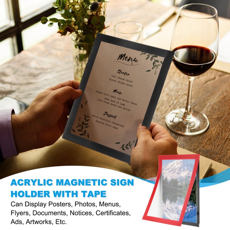 12Pcs 8.5x 11Inch Magnetic Sign Holder Self-Adhesive Border Wall Mount Dark Blue gallery