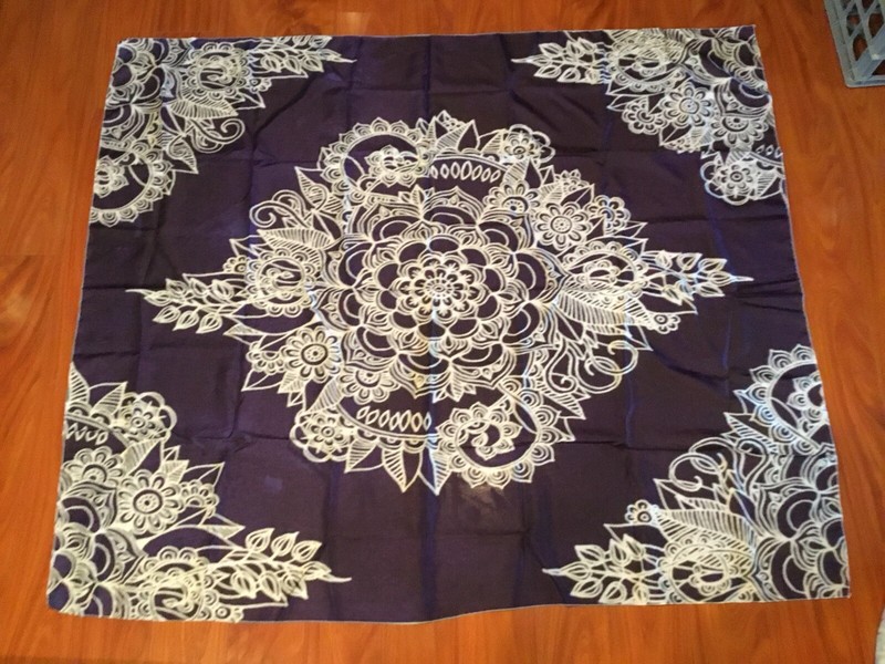 Dark Purple & White Wall Tapestry College Dorm 48×56 In. Decor Backdrop