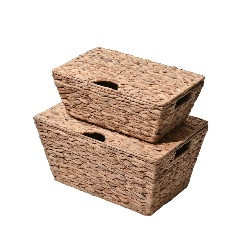 happimess BSK2007-2SET Wilder 15-3/4"W Metal and Water Hyacinth - Natural