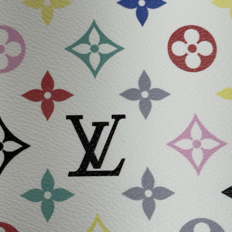 LV Multicolor Monogram Vinyl for Crafting Classic Size piece 12" X 12" Scrap gallery
