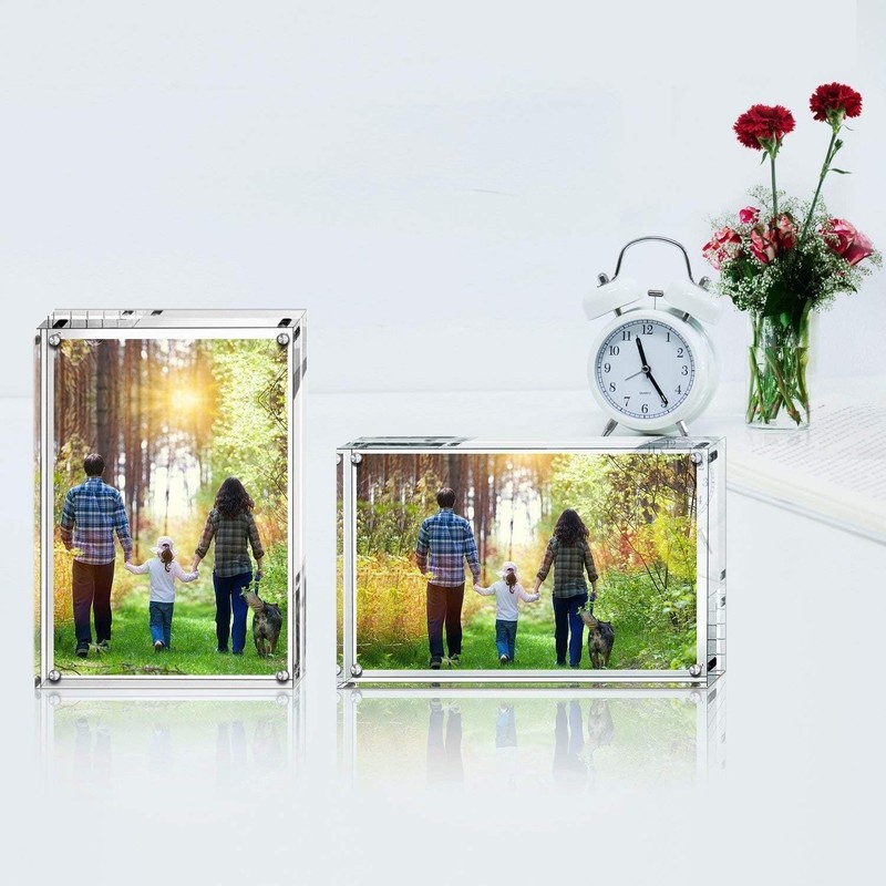 5x7 Inches Acrylic Picture Frame, Double Sided Clear Frameless Photo Frames w... gallery