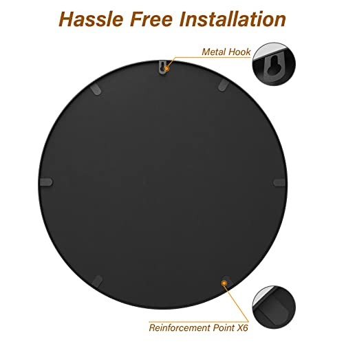 2- Pack Bathroom Mirrors for Over Sink, 24 Inch 24"L x 24"W Black Frame-2pcs gallery