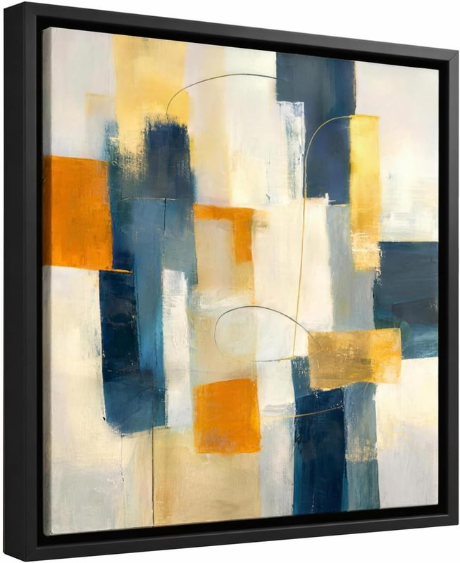 Black 24×24 Premium Canvas Floater Frame – Handcrafted USA Art Display