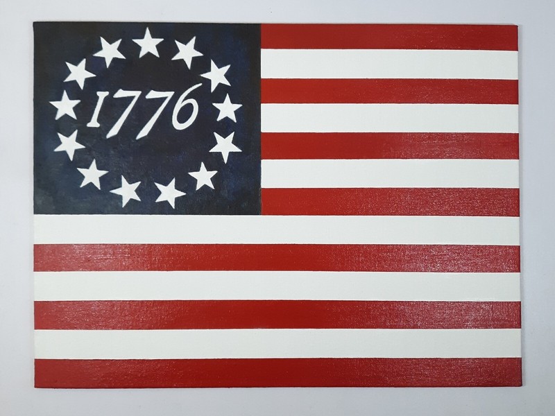 American Colonial 1776 Flag Red White Blue Betsy Ross Decor Acrylic Painting
