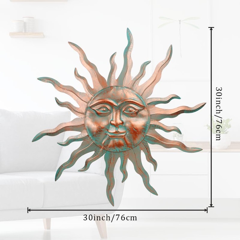 VEWOGARDEN Metal Sun Wall Decor 30" Large Outdoor Hanging Wall Art for Patio ... gallery