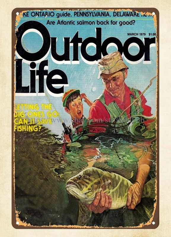 1979 fishing father son metal tin sign tin signs wallart