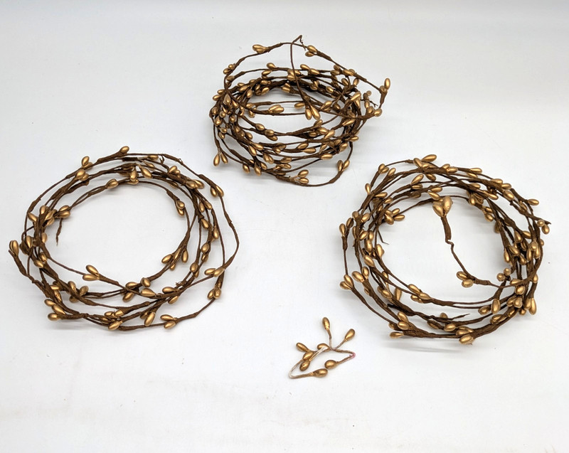 GOLD Pip Berry Garland 20″ Individual Strands-28 ft Total-Fall Holiday Crafts