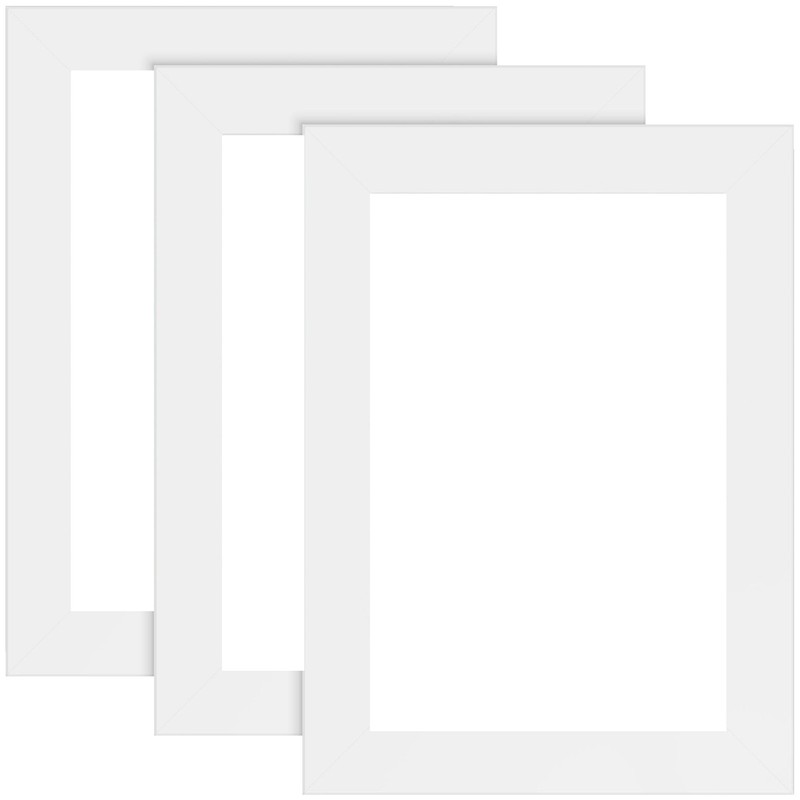 5×7 Picture Frame, Sturdy Wood Composite Photo Frames, Sleek Design, White 3 Pcs