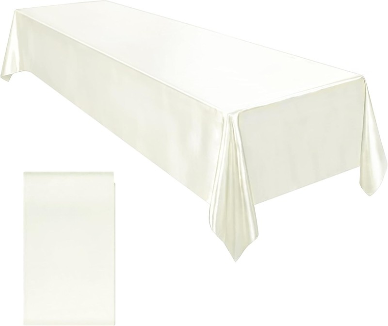Satin Party Tablecloth Table Cover 58 x 102 Inches Wedding Rectangle Bright Silk