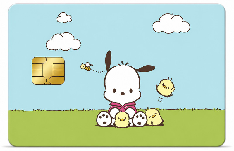 Pochacco Light Blue Sanrio Anime Credit Card Skin Cute Debit Card Vinyl Sticker