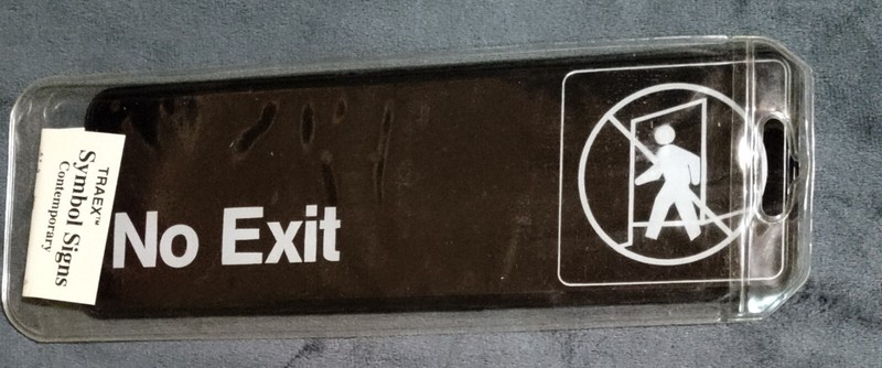 No Exit Traex Symbol Wall / Door Sign 3″ x 9″ Restaurant Cafe Office
