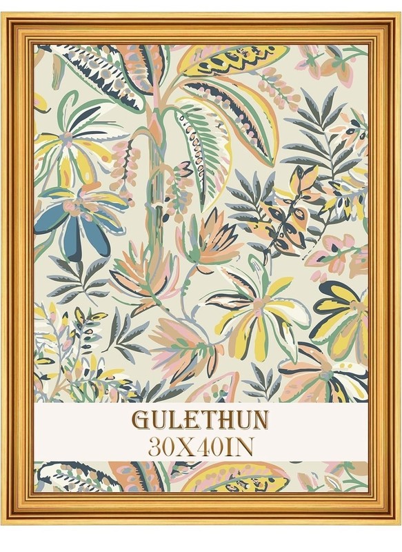 GULETHUN 30×40 Picture Frame Transitional Gold Polystyrene New