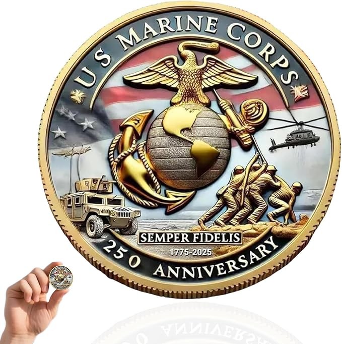 USA 250th Anniversary Commemorative Coin Patriotic Veteran Gift