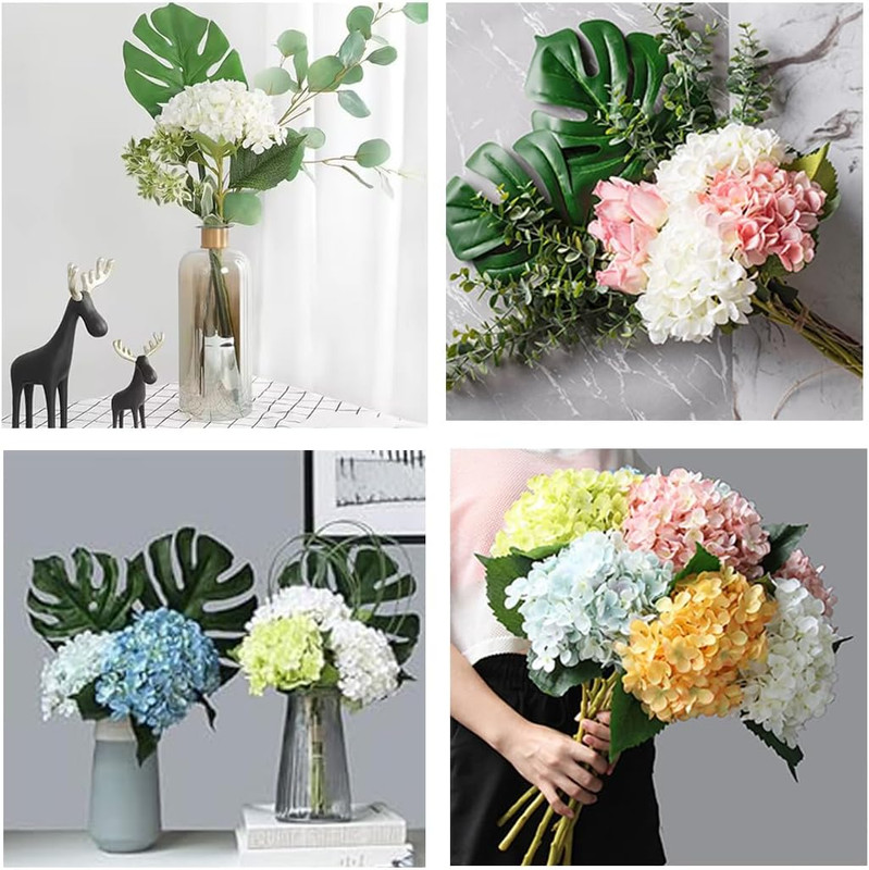 8Pcs White Hydrangea Artificial Flowers 27.57" Large Realistic Single Long Stem gallery