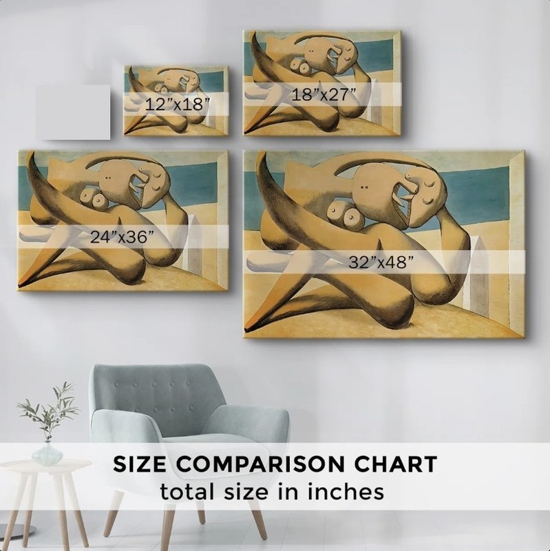 Pablo Picasso - The Kiss - Framed Canvas Wall Art Abstract Modern Home Decor gallery