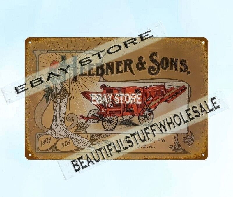 1909 Heebner Sons Threshing Machinery farming Lansdale PA metal tin sign decor