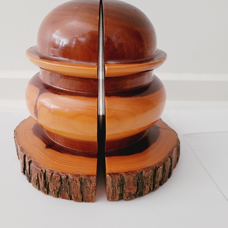 Wooden Bookends Genuine Australian Mulga S & D Product Coastal Country MCM 50s gallery