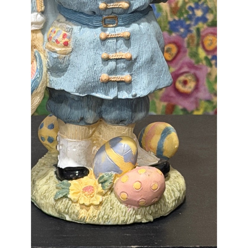 Bently Bunny 1994 Easter Bunny Rabbit Figurine Blue Coat Eggs Flowers Gentleman gallery