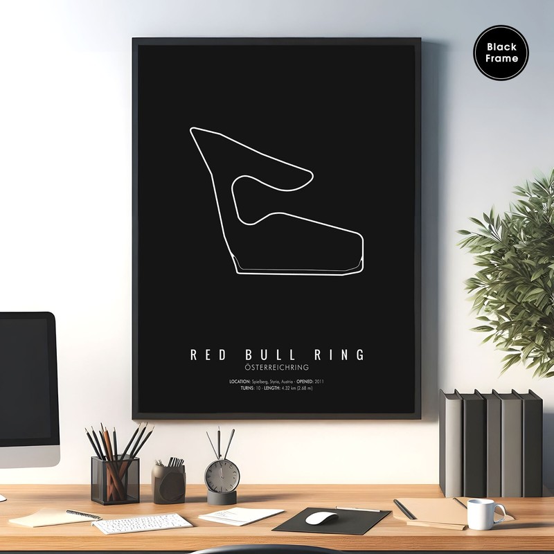 Red Bull Ring, F1 Circuit, F1 Circuit Wall Art, F1 Race Track, F1 Circuit Map