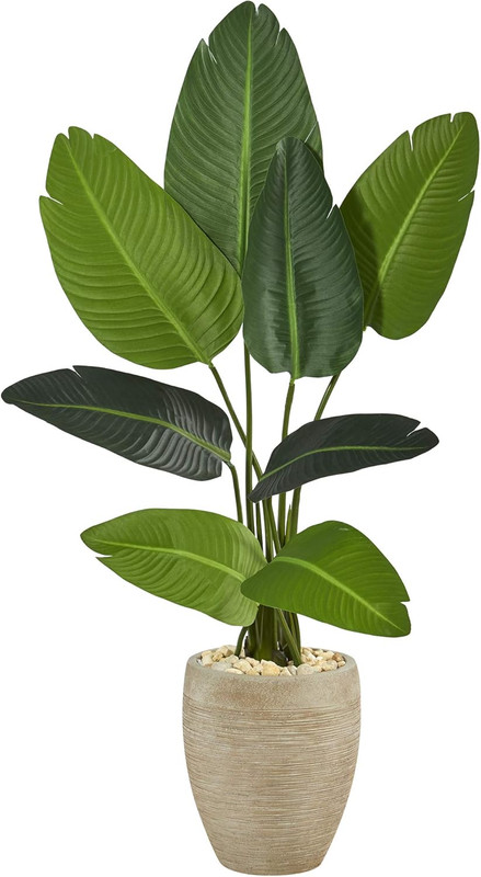 50" Travelers Palm Artificial Tree in Sand Planter -