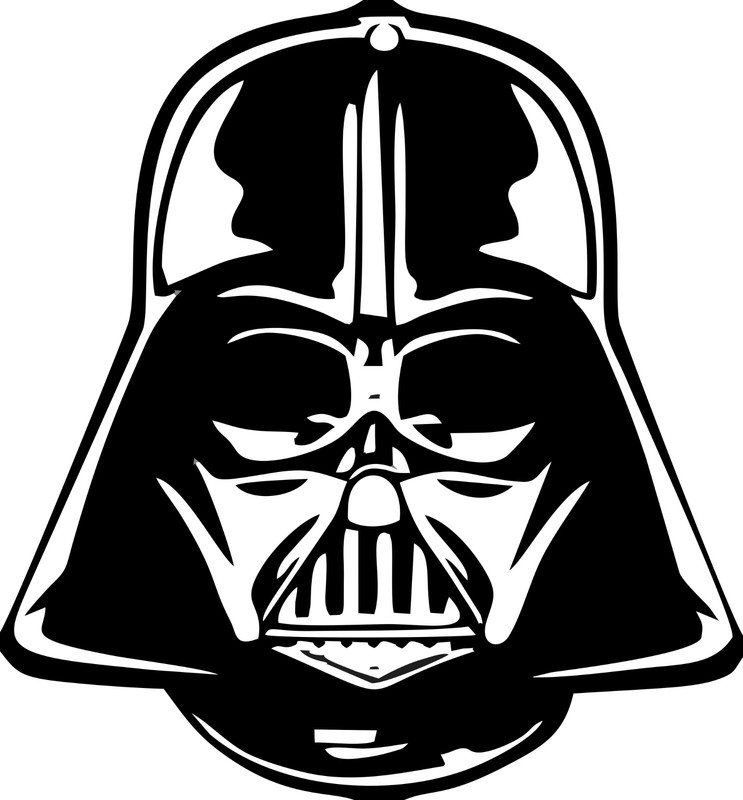 Darth Vader Face - Vinyl Wall Decal 6 X 5.75 Inches (Waterproof) Matte or Glossy