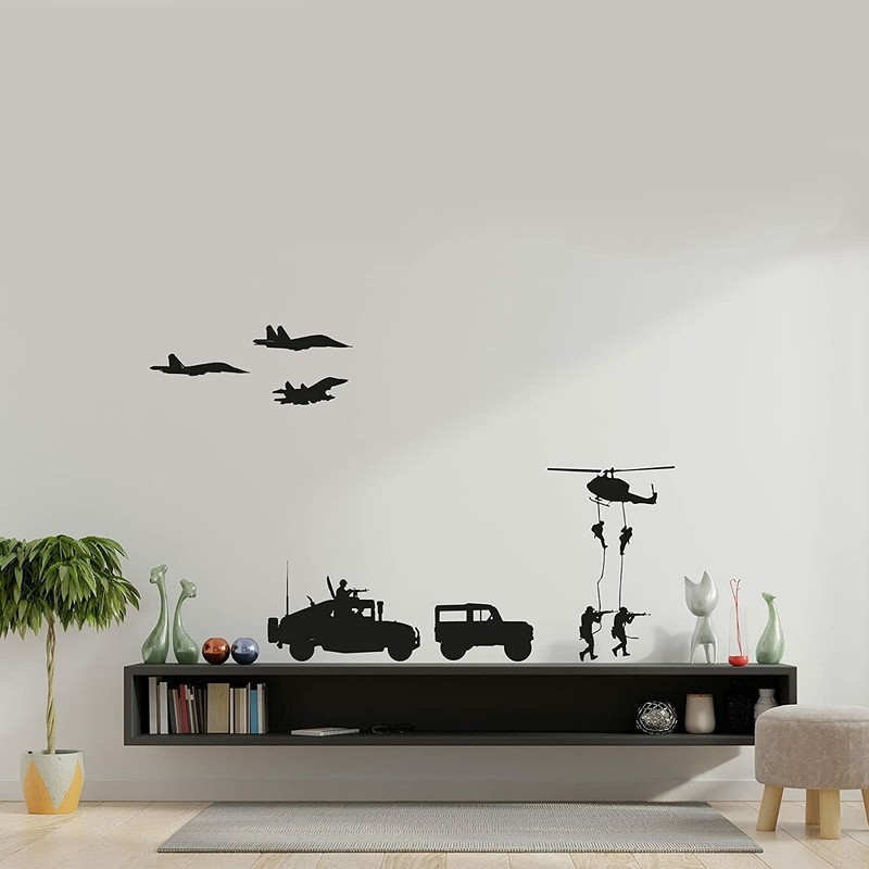 Military Swat Team Army Men Home Wall Sticker Kids Room Vinyl Art Decals Decors