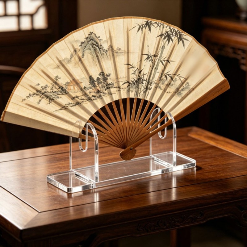 Fan Display Stand Made of Acrylic 4.5 x 1.3 x 2.3 Inches for Foldable Fans 2pcs gallery