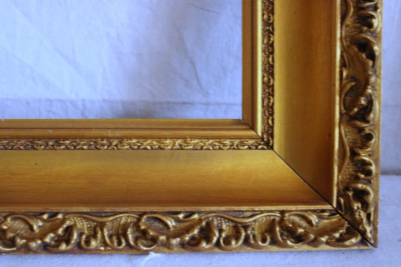VINTAGE FITS 8 X 10 GOLD GILT PICTURE FRAME WOOD FINE ART VICTORIAN ORNATE DEEP gallery