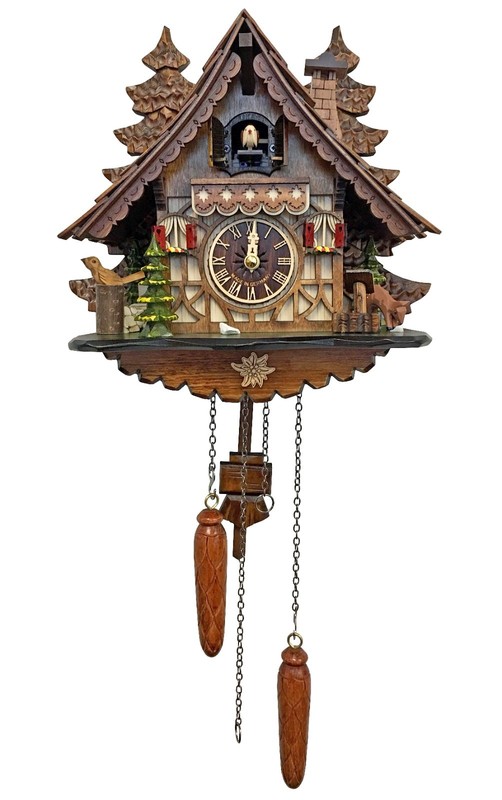 Engstler Battery-operated Cuckoo Clock -409Q – Full Size – 12″H x 12″W x 7″D