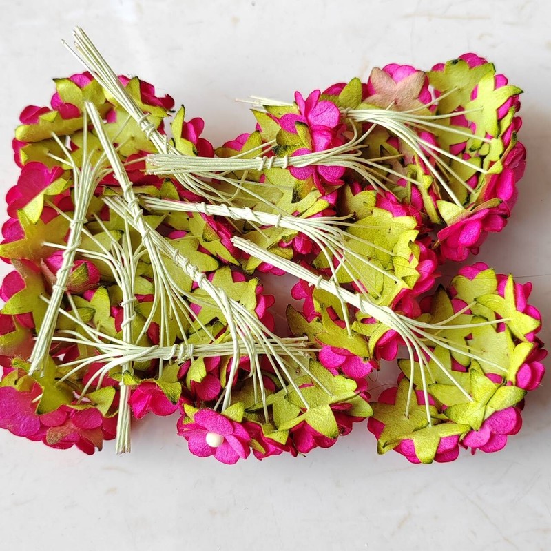 100 Hot Pink PI#5 Artificial Flowers Blossom Flower Paper Flower size 15 mm gallery