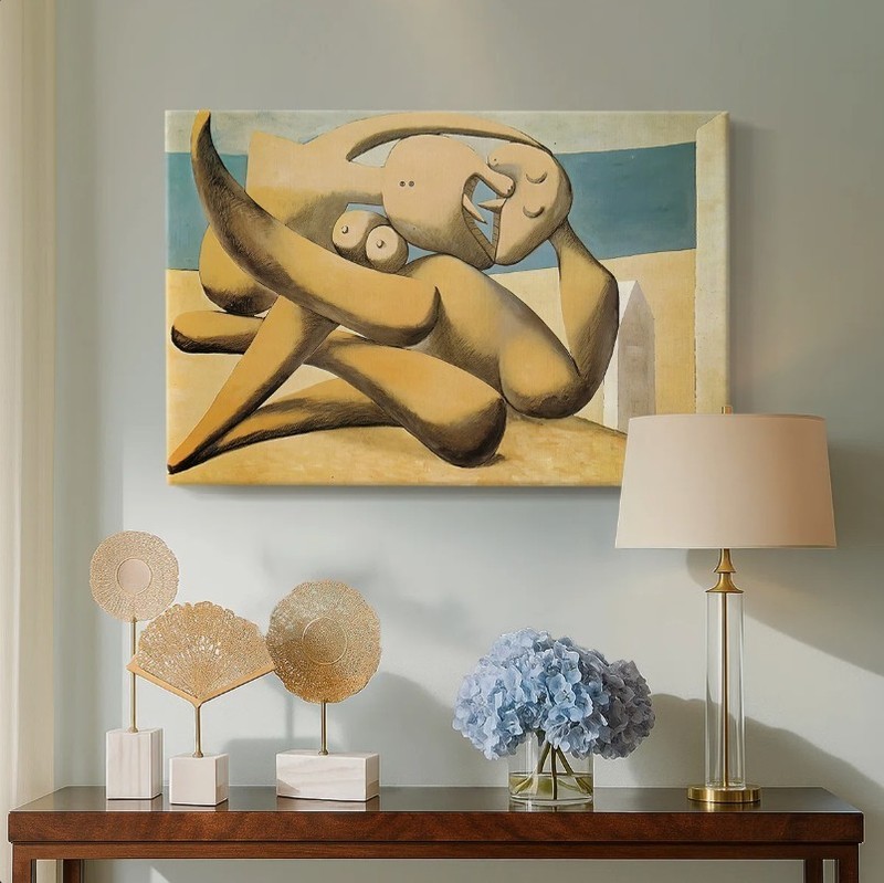 Pablo Picasso – The Kiss – Framed Canvas Wall Art Abstract Modern Home Decor