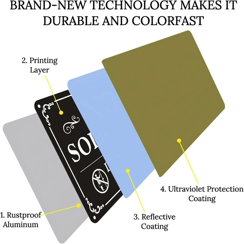 2 Pack No Soliciting Sign for Front Door,9 X 6 Inches Self-Adhesive No Solicitin gallery