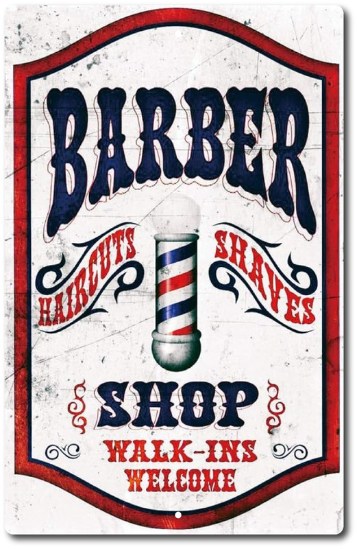 TIN SIGN Shaving Parlor Barber Shop Cottage Walk Ins Rustic Vintage Look . gallery
