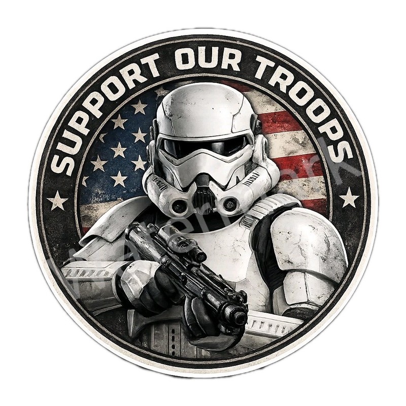 Star Wars Stormtrooper Support Our Troops Vinyl Car Window Laptop Sticker/Decal