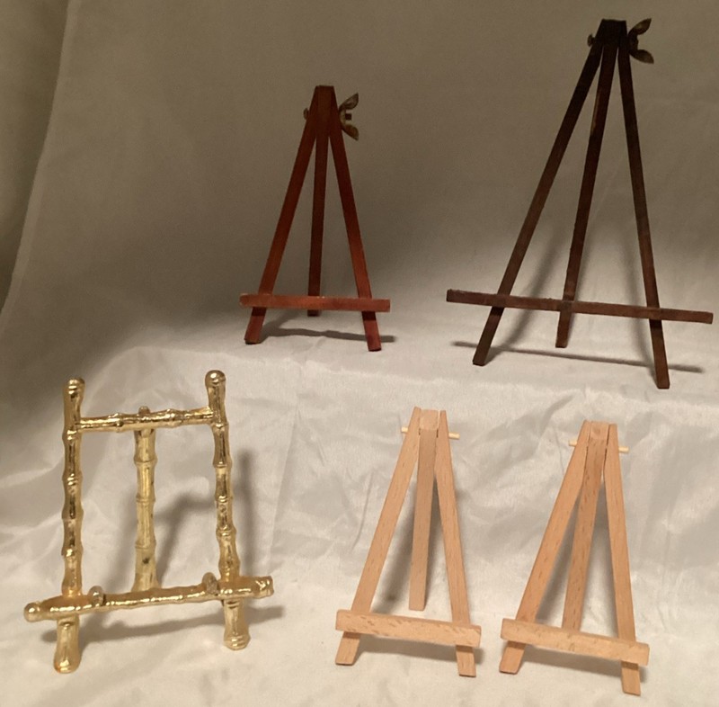 5 pieces Mini Wood Display Easel for Displaying Small Canvases, Photo (C2)