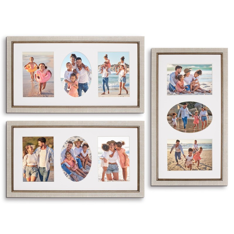 3-Piece Frame Set – 11×20 Inch, Marlow Glen Mat, 2-5×7 Rectangle, 1-5×7 Oval …