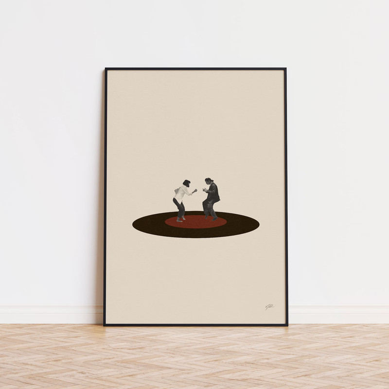 Pulp Fiction Inspired Poster Minimalist Retro Movie Wall Art