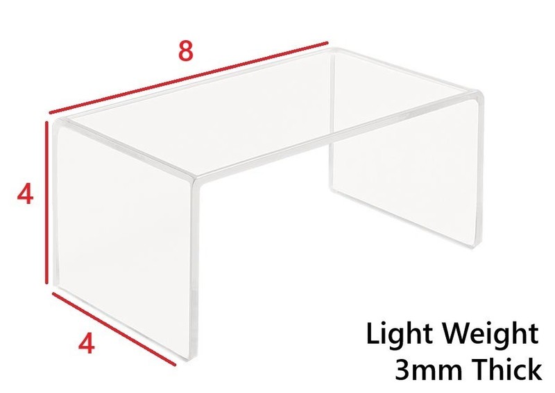 T’z Tagz Multi-Thick Clear Acrylic Risers Display Stand Listing 8x4x4 lot of 12