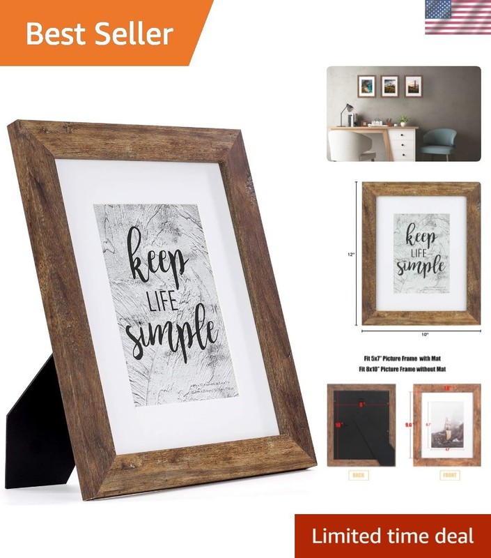 Versatile 8×10 Rotten Brown Frame for Photos and Posters – Tabletop & Wall Mount