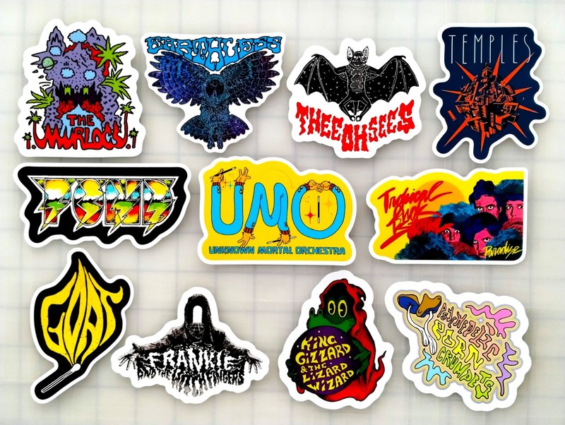 Psychedelic Vinyl Sticker Lot (11 Pack) king gizzard osees murlocs umo ponds gallery